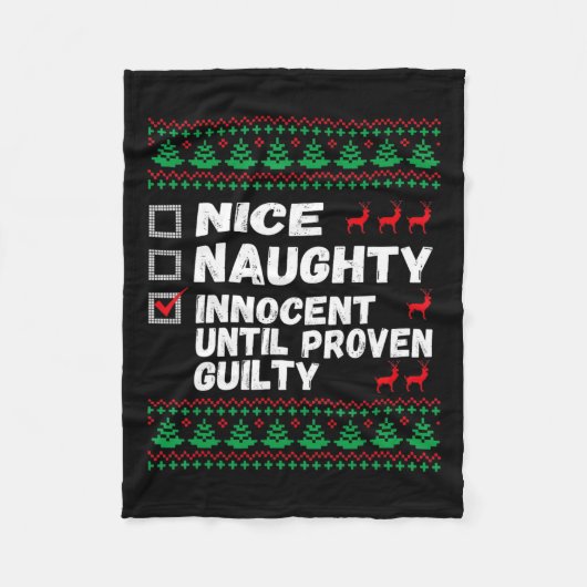 Nice Naughty Innocent tot bewezen Guilty Christma Fleece Deken (Voorkant)