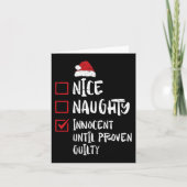 Nice Naughty Innocent tot bewezen Guilty Christma Kaart (Voorkant)