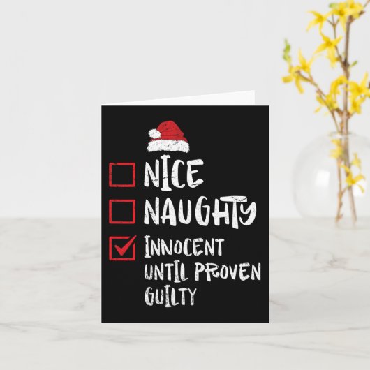 Nice Naughty Innocent tot bewezen Guilty Christma Kaart (Gele Bloem)