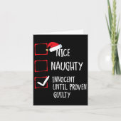 Nice Naughty Innocent tot bewezen Guilty Christma Kaart (Voorkant)