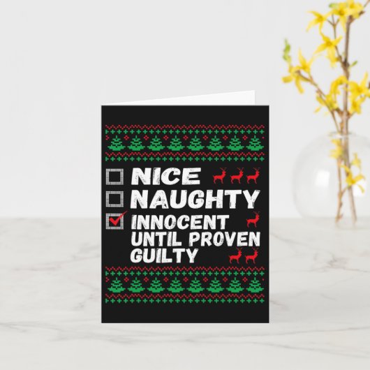 Nice Naughty Innocent tot bewezen Guilty Christma Kaart (Gele Bloem)