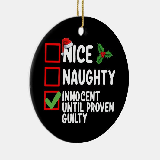 Nice Naughty Innocent tot bewezen Guilty Christma Keramisch Ornament (Rechts)