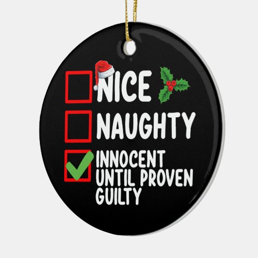 Nice Naughty Innocent tot bewezen Guilty Christma Keramisch Ornament (Links)