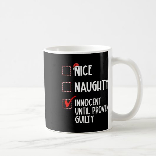 Nice Naughty Innocent tot bewezen Guilty Christma Koffiemok (Rechts)