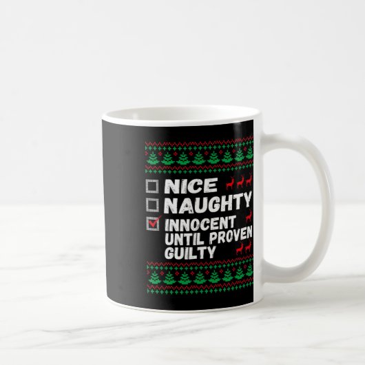Nice Naughty Innocent tot bewezen Guilty Christma Koffiemok (Rechts)