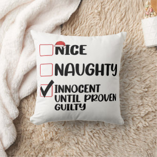Nice Naughty Innocent tot bewezen Guilty Christma Kussen