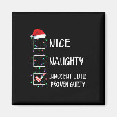 Nice Naughty Innocent tot bewezen Guilty Christma Magneet (Voorkant)
