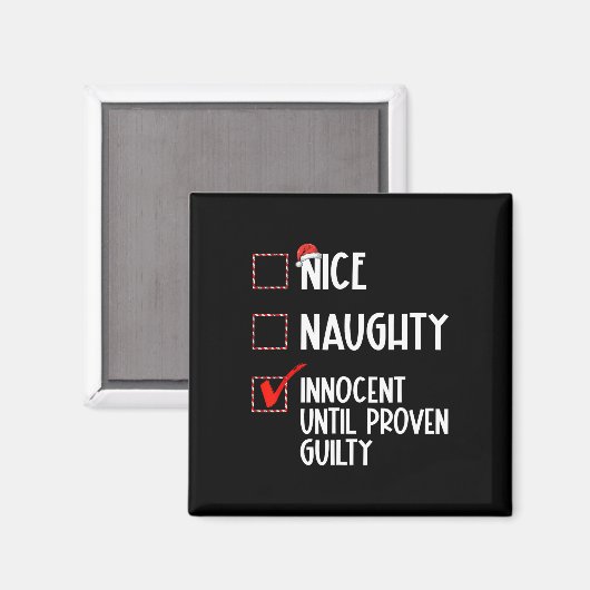 Nice Naughty Innocent tot bewezen Guilty Christma Magneet (Voorkant / Achterkant)