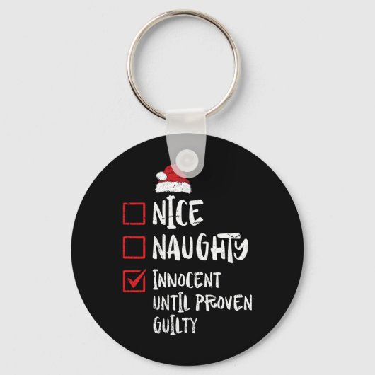 Nice Naughty Innocent tot bewezen Guilty Christma Sleutelhanger (Voorkant)