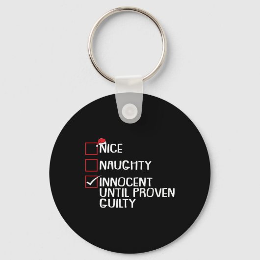Nice Naughty Innocent tot bewezen Guilty Christma Sleutelhanger (Voorkant)