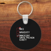 Nice Naughty Innocent tot bewezen Guilty Christma Sleutelhanger (Voorkant)