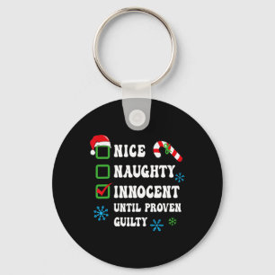 Nice Naughty Innocent tot bewezen Guilty Christma Sleutelhanger