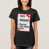 Nice Naughty Innocent tot bewezen Guilty Christma T-shirt (Voorkant)