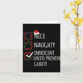 Nice Naughty Innocent Until Proven Guilty Christma Kaart (Gele Bloem)