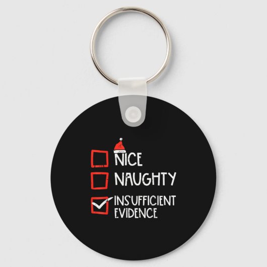Nice Naughty Insufficient Evidence Christmas Fun X Sleutelhanger (Voorkant)