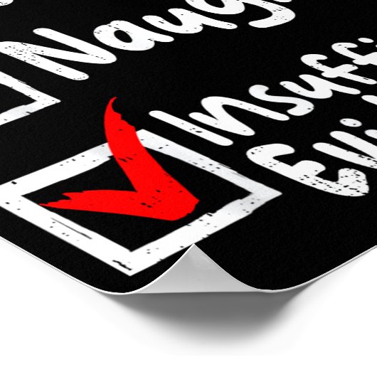 Nice Naughty Insufficient Evidence Funny Christmas Poster (Hoek)