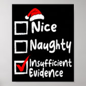 Nice Naughty Insufficient Evidence Funny Christmas Poster (Voorkant)