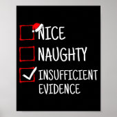 Nice Naughty Insufficient Evidence Funny Christmas Poster (Voorkant)