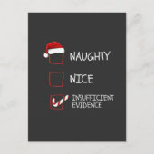 Nice Naughty Insufficient Evidence Santa Christmas Feestdagenkaart (Voorkant)