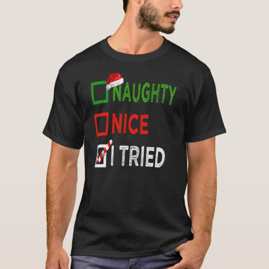 Nice Naughty Iried christmas 2020 retro T-shirt (Voorkant)