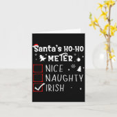 Nice Naughty Irish Christmas List Santa Claus Iris Kaart (Gele Bloem)