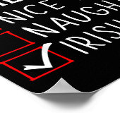 Nice Naughty Irish Christmas List Santa Claus Iris Poster (Hoek)