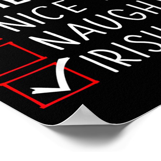 Nice Naughty Irish Christmas List Santa Claus Iris Poster (Hoek)