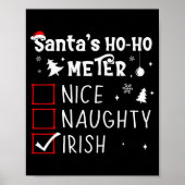 Nice Naughty Irish Christmas List Santa Claus Iris Poster (Voorkant)
