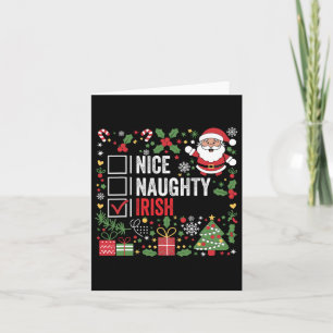 Nice Naughty Irish Christmas Santa Claus Ierland Kaart