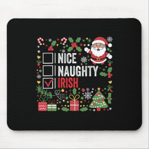 Nice Naughty Irish Christmas Santa Claus Ierland Muismat