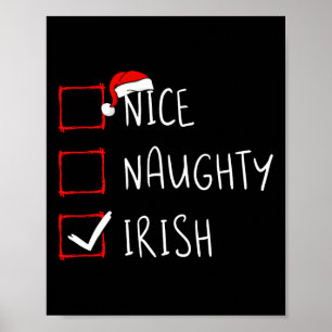 Nice Naughty Irish KerstIreland Heritage Root Poster