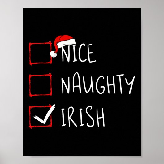 Nice Naughty Irish KerstIreland Heritage Root Poster (Voorkant)