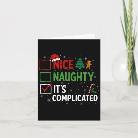 Nice Naughty is de ingewikkelde kerstlijstkerstman Kaart (Voorkant)