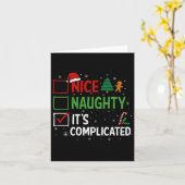 Nice Naughty is de ingewikkelde kerstlijstkerstman Kaart (Gele Bloem)