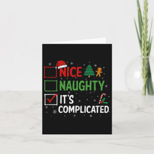 Nice Naughty is de ingewikkelde kerstlijstkerstman Kaart