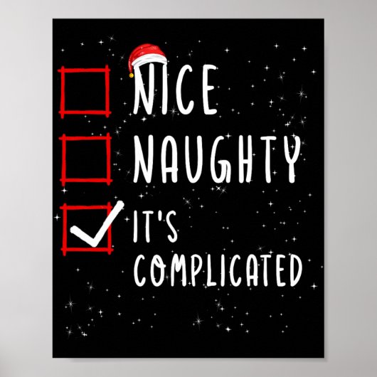 Nice Naughty is de ingewikkelde kerstlijstkerstman Poster (Voorkant)