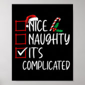 Nice Naughty is de ingewikkelde kerstlijstkerstman Poster (Voorkant)
