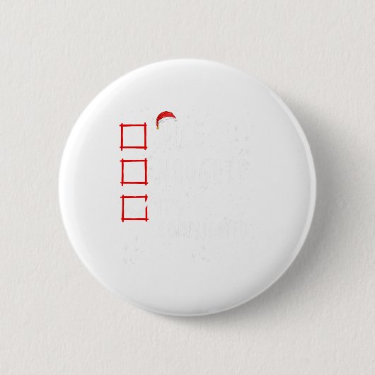 Nice Naughty is de ingewikkelde kerstlijstkerstman Ronde Button 5,7 Cm (Voorkant)