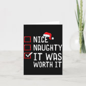 Nice Naughty It Was Worth It Christmas List  Kaart (Voorkant)