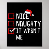 Nice Naughty It Wasn't Me Christmas List  Poster (Voorkant)