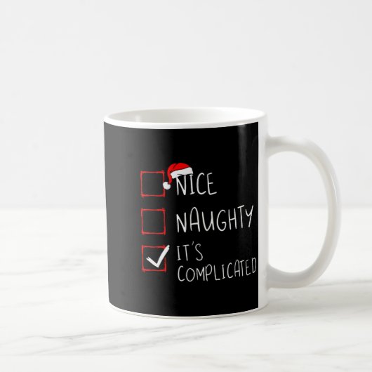 Nice Naughty Its Complicated Christmas List Santa Koffiemok (Rechts)