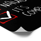 Nice Naughty Its Complicated Christmas List Santa  Poster (Hoek)