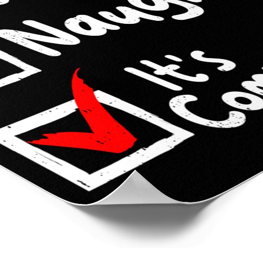 Nice Naughty It's Complicated Funny Christmas List Poster (Hoek)