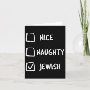 Nice Naughty Jewish Hanukkah Gift Kerstmis Kaart