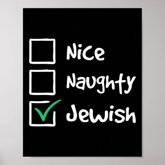 Nice Naughty Jewish - Joden Hebreeën Israëlieten J Poster (Voorkant)
