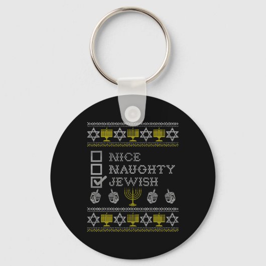 Nice Naughty Jewish Sleutelhanger (Voorkant)