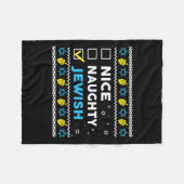 Nice Naughty Jewish Ugly Hanukkah Sweater Chanukah Fleece Deken (Voorkant (Horizontaal))