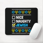 Nice Naughty Jewish Ugly Hanukkah Sweater Chanukah Muismat (Met muis)