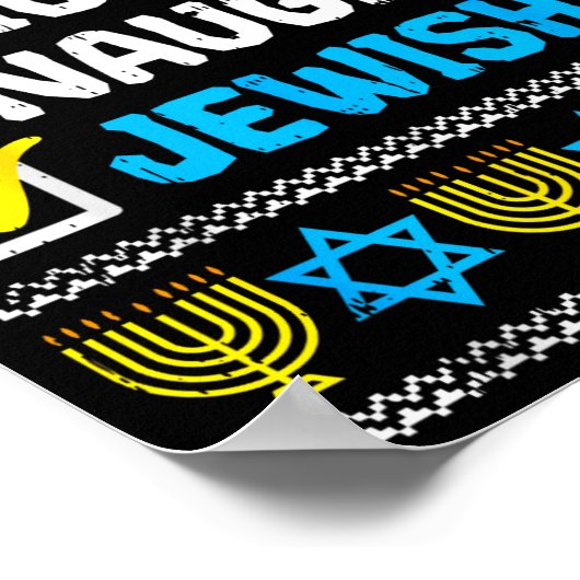 Nice Naughty Jewish Ugly Hanukkah Sweater Chanukah Poster (Hoek)