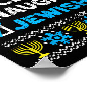 Nice Naughty Jewish Ugly Hanukkah Sweater Chanukah Poster (Hoek)